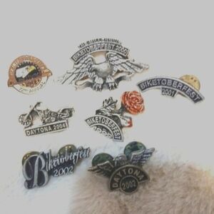 8 Biker Pins Most Vintage
